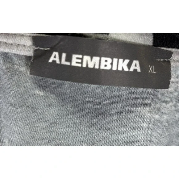 Alembika Womens Black White Long Sleeve Dress Lagenlook Pockets Artsy XL - Picture 4 of 10